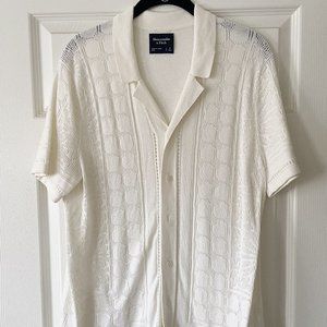 Abercrombie Stitch Button-Through Sweater Polo Mens Small